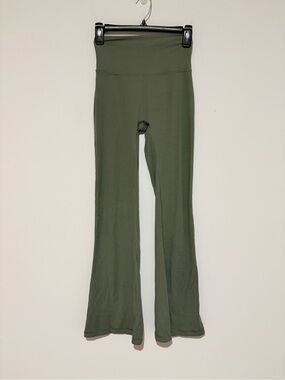 Pink Lily High Waisted Wide Leg Flare Leggings Olive Green medium